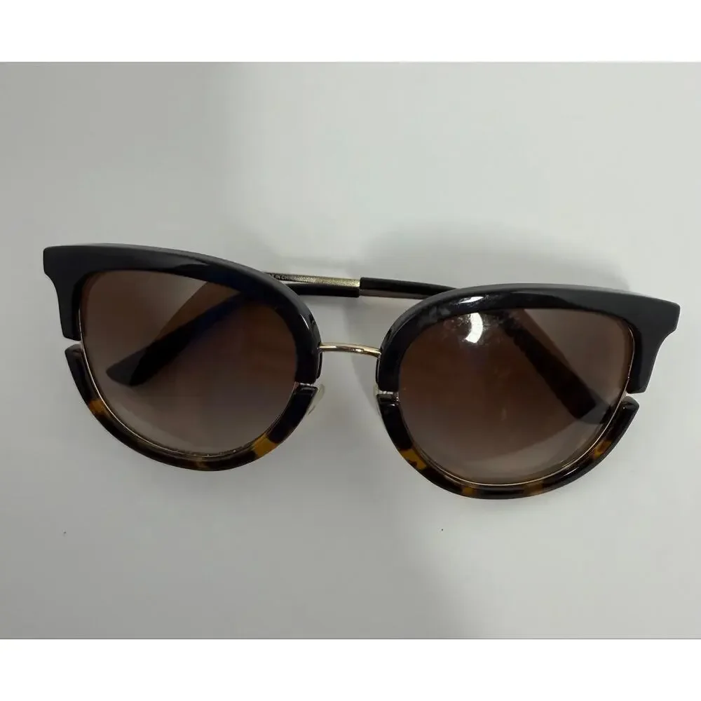 Tory Burch TY6073 178413 Cat Eye Sunglasses Black Tortoise Brown Gradient Lens